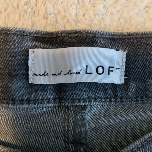 Loft Gray Button Fly High Rise Skinny Jeans - Picture 5 of 5